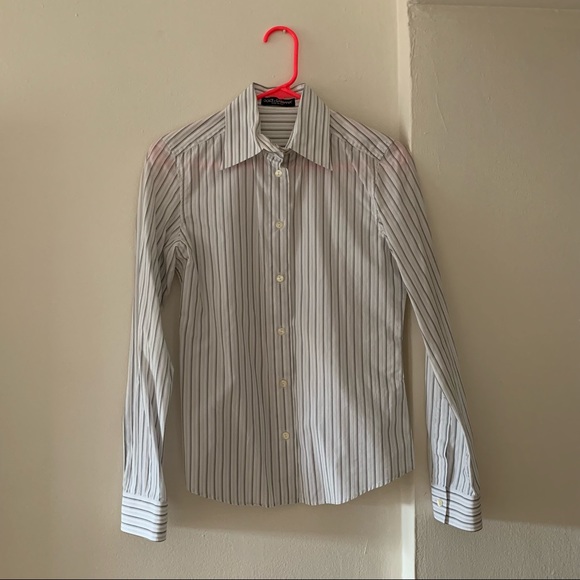 Dolce & Gabbana Striped Button Down Shirt 38 - Picture 1 of 4